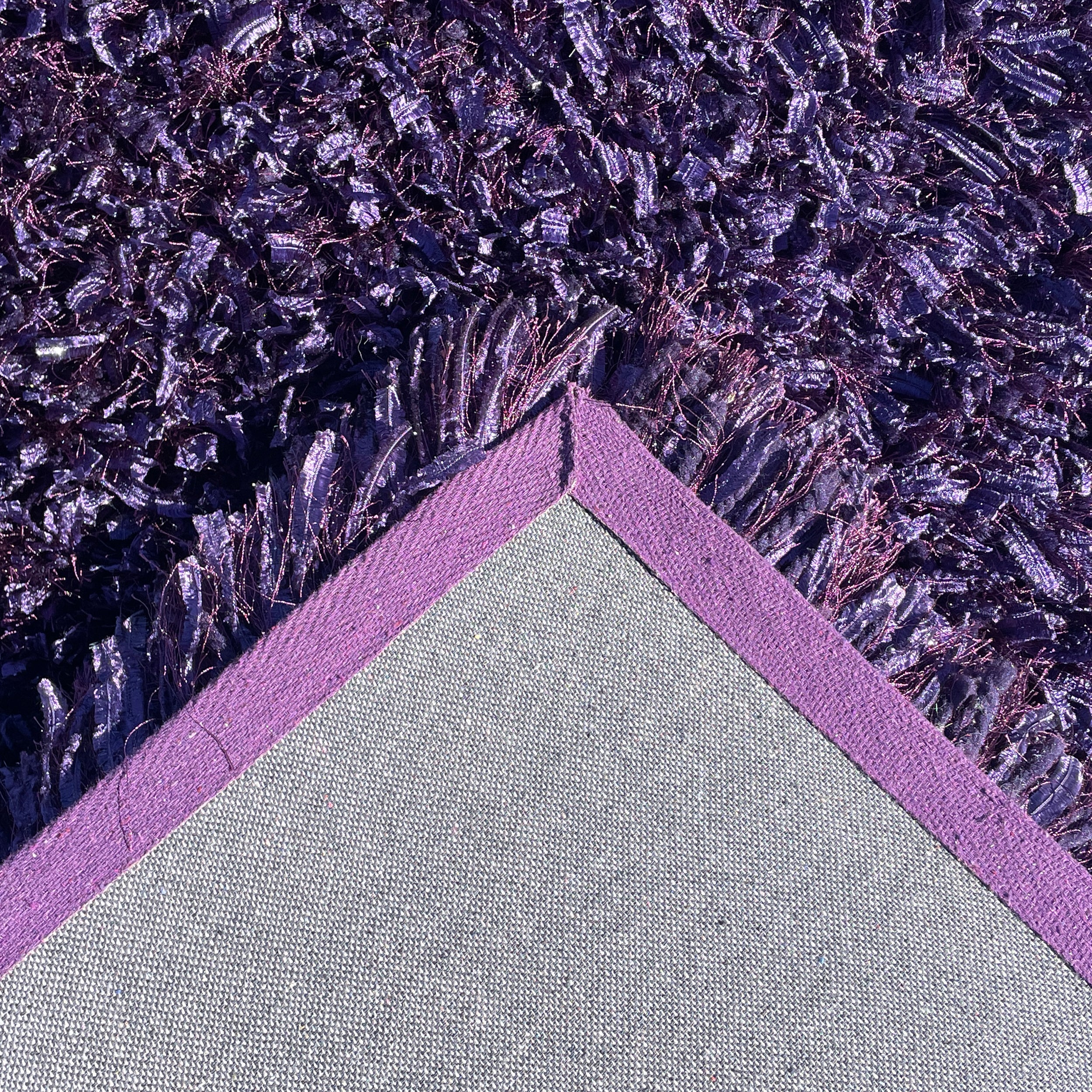 Crystal Purple Solid Shag Area Rug