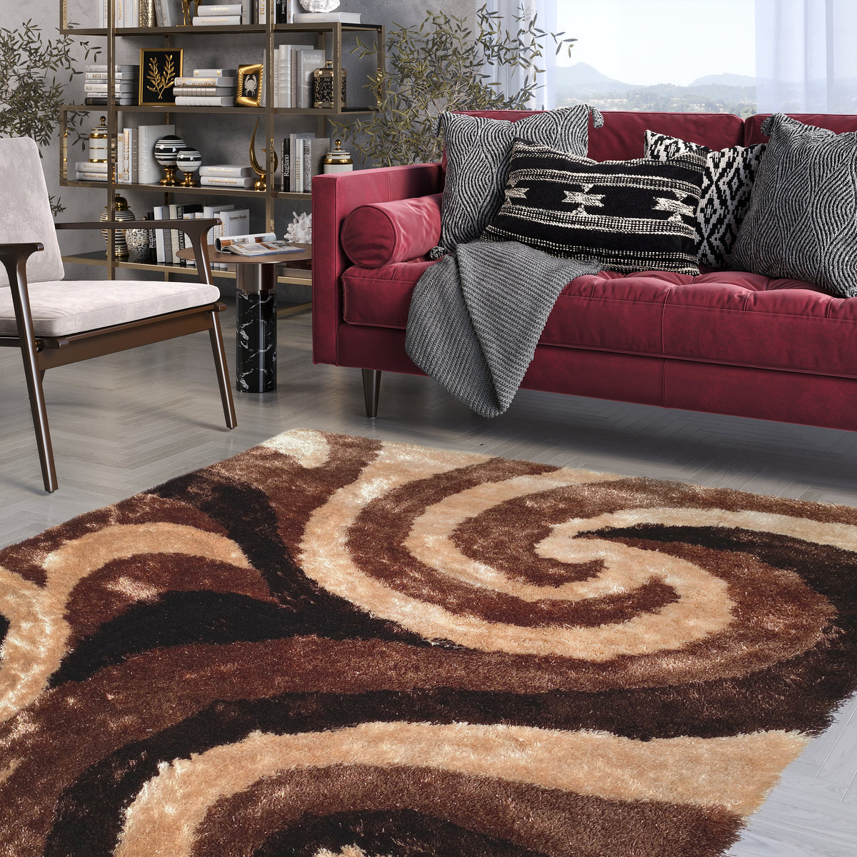 at Home Stella 30 x 48 Brown Accent Rug