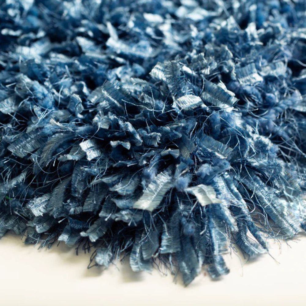 Crystal Sparkle Blue Shag Area Rug