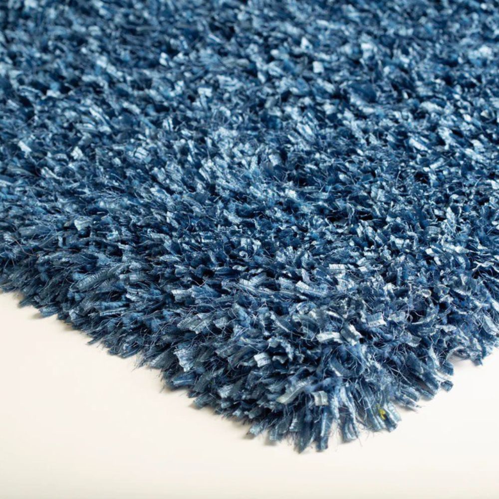 Crystal Sparkle Blue Shag Area Rug