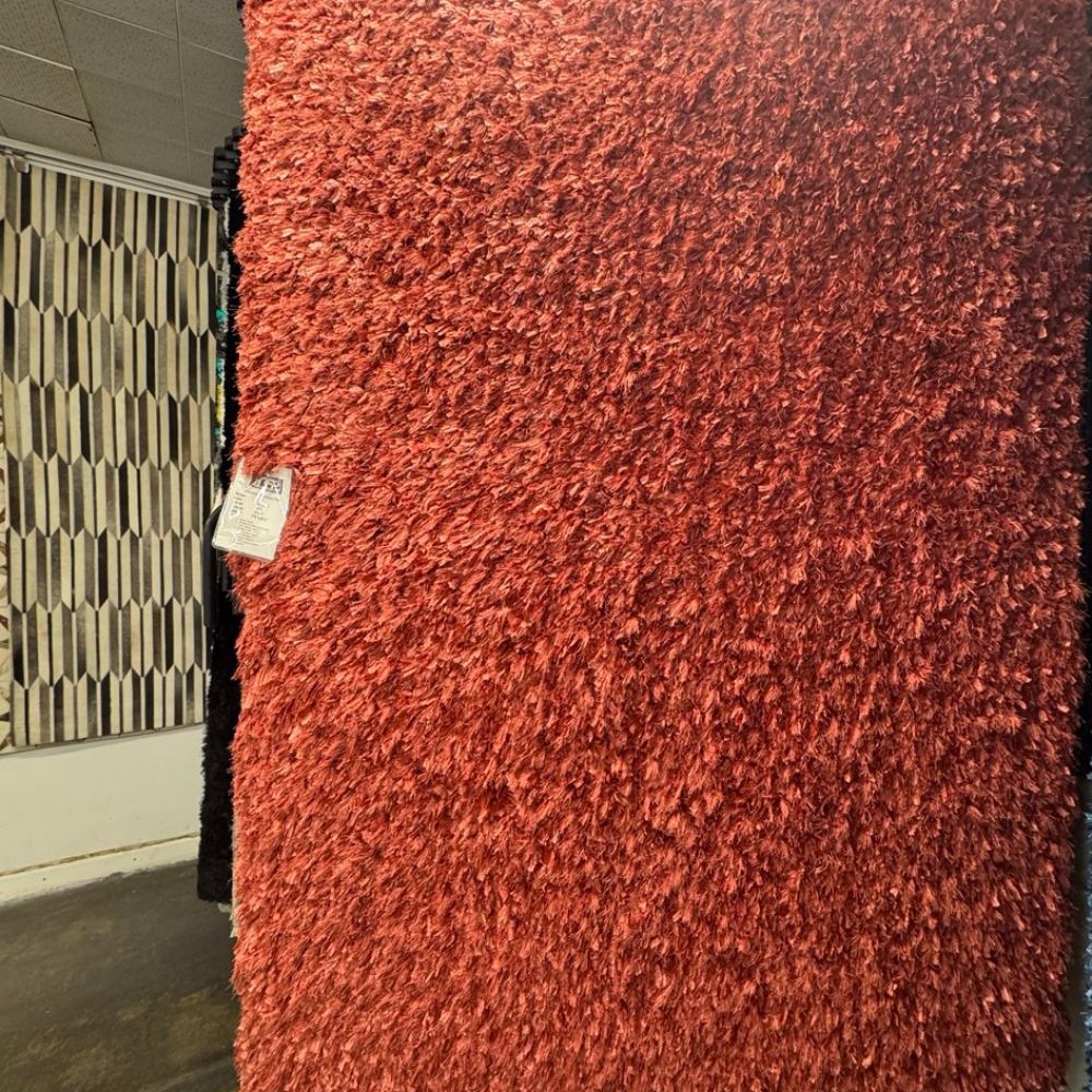 Crystal Sparkle Peach Shag Area Rug