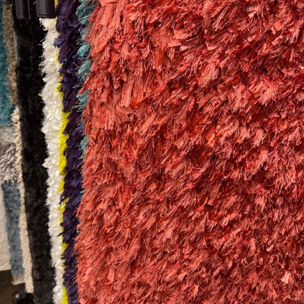 Crystal Sparkle Peach Shag Area Rug