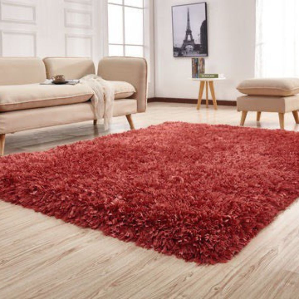 Crystal Sparkle Peach Shag Area Rug