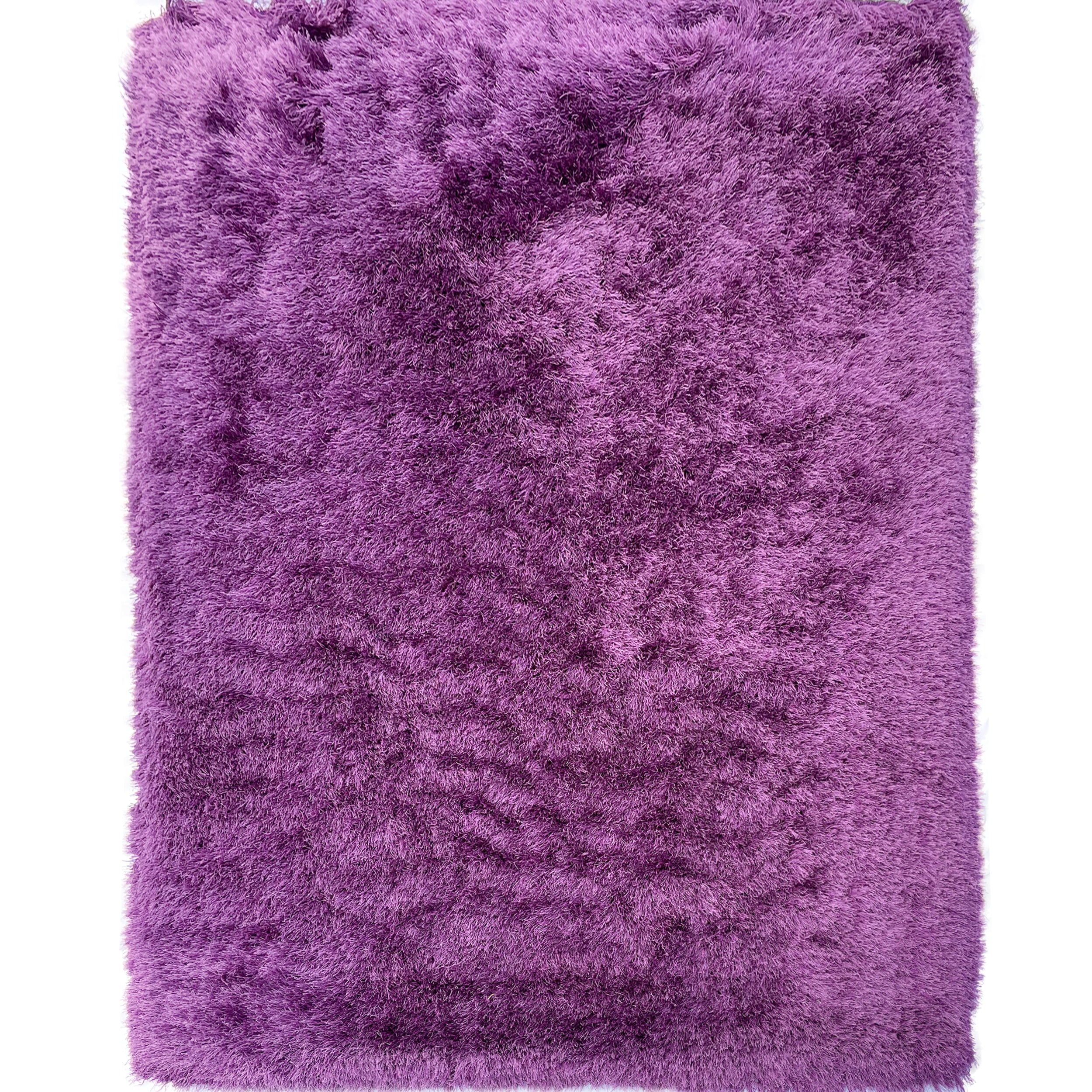 Glorious Purple Solid Shag Area Rug