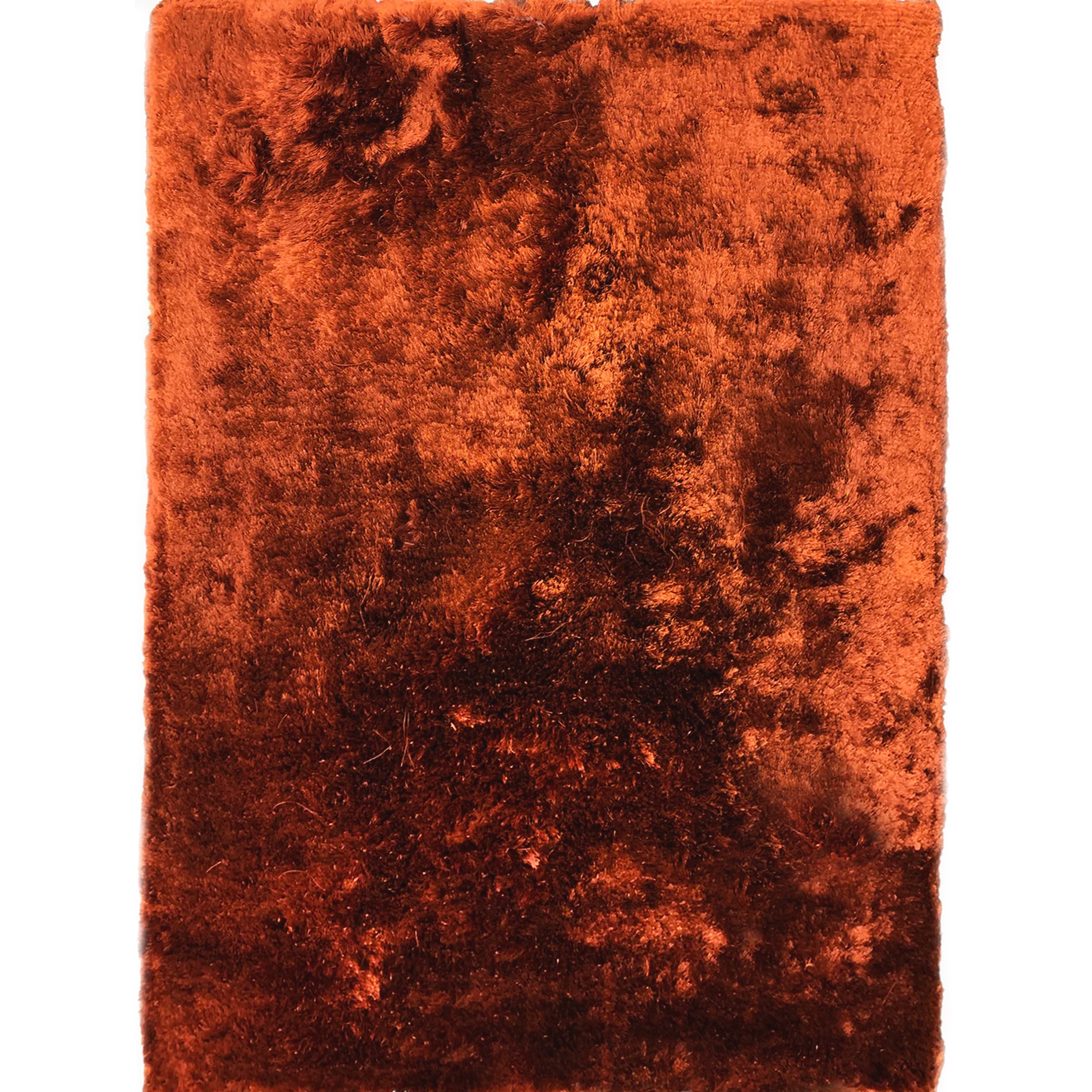Brisa Orange Rust Solid Shag Area Rug