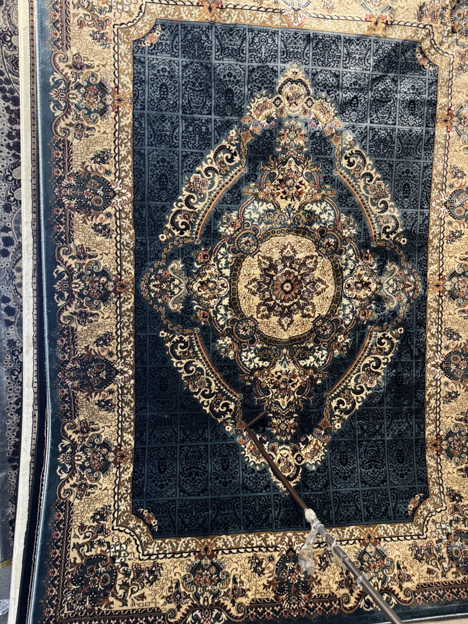 Isfahan Blue Oriental Persian Rug, Soft, Stain-Resistant & Hand-Knotted