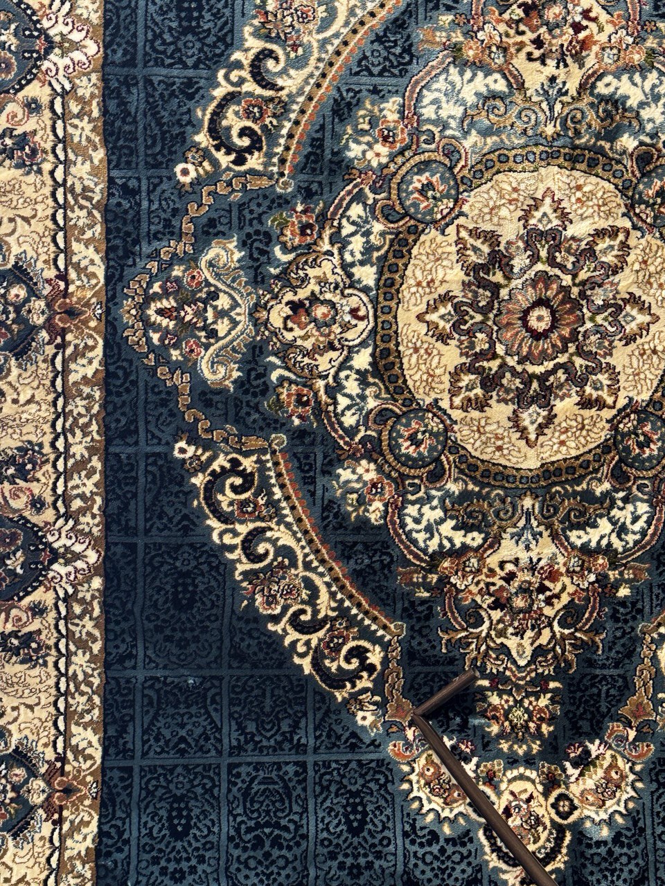 Isfahan Blue Oriental Persian Rug, Soft, Stain-Resistant & Hand-Knotted