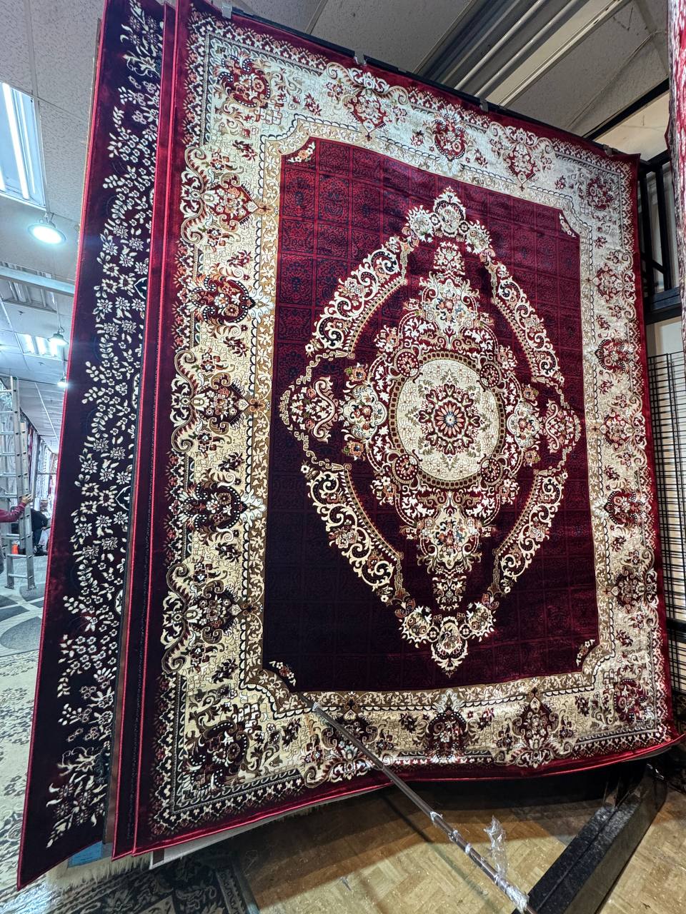 Isfahan Red Oriental Persian Rug, Soft, Stain-Resistant & Hand-Knotted