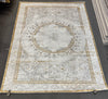 LA Rug Linens Persian Area Rug Medallion Design, Ivory Cream and Gold Color
