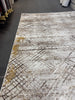LA Rug Linens Abstract Modern Area Rug in Gray, Black and Gold Textured Design