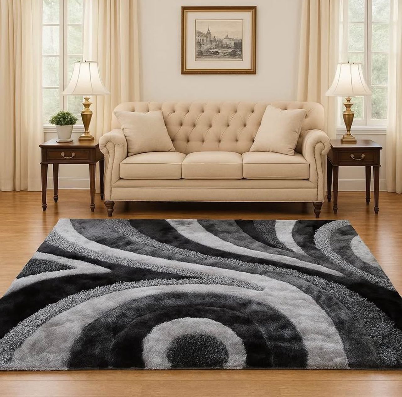 Signature Designers Gray Shag Area Rug