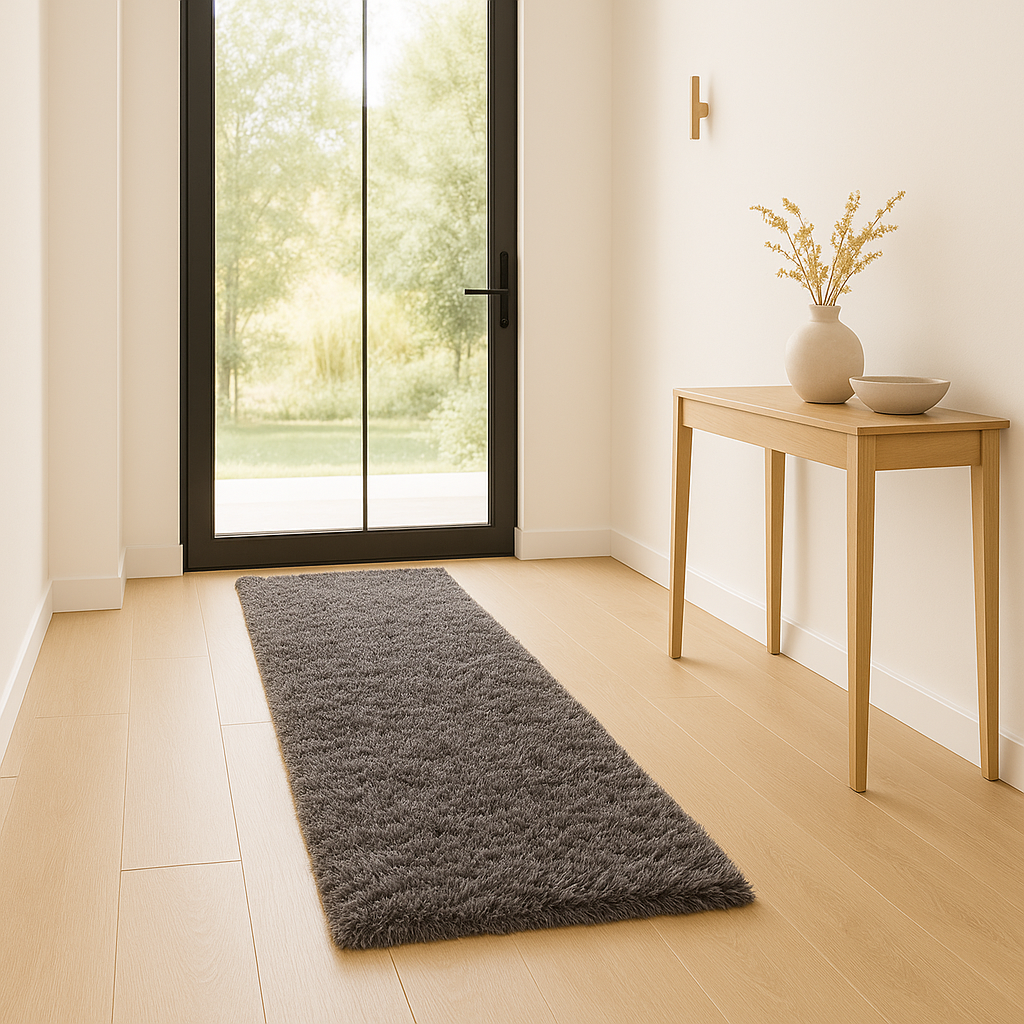 Romance Dark Gray Solid Shag Area Rug