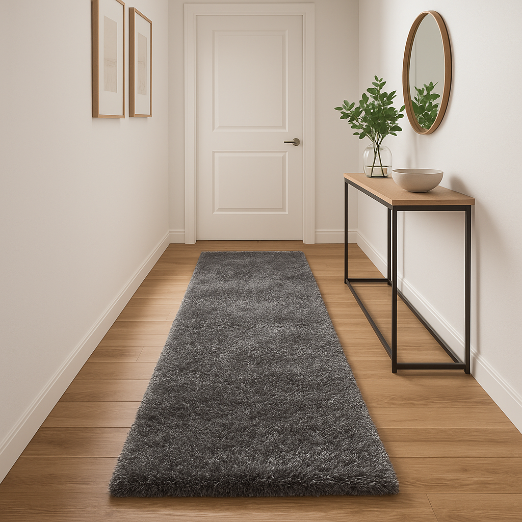 Romance Dark Gray Solid Shag Area Rug