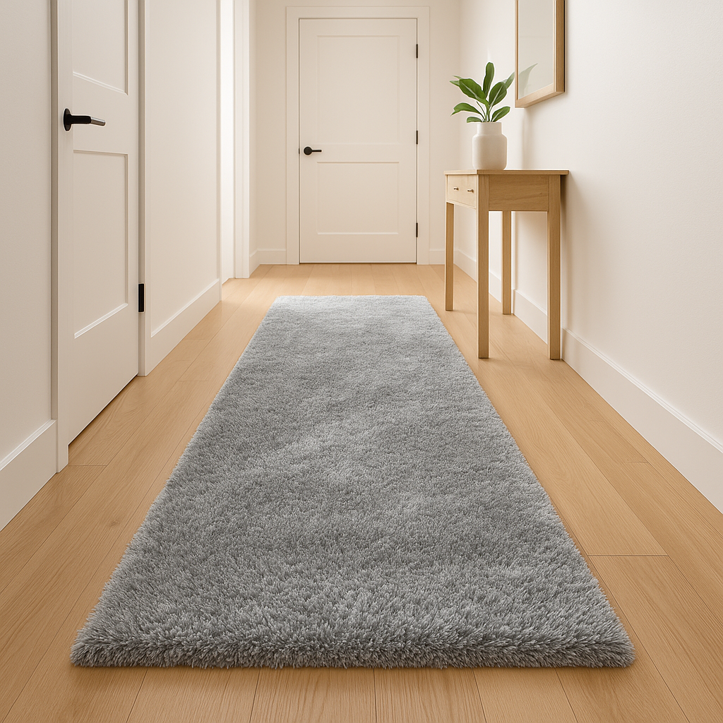 Romance Light Gray Solid Shag Area Rug