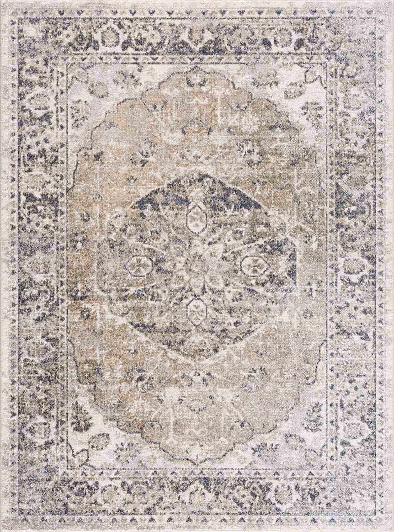 Rudo Beige Flat Pile Washable Rug