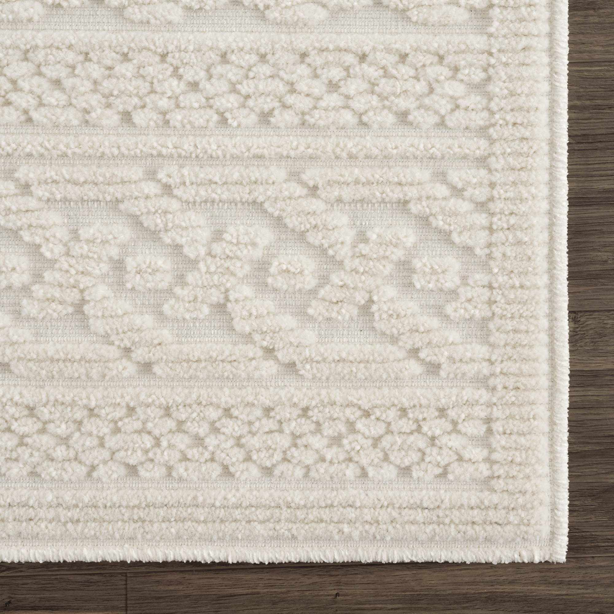 Fadey White 3D Washable Rug