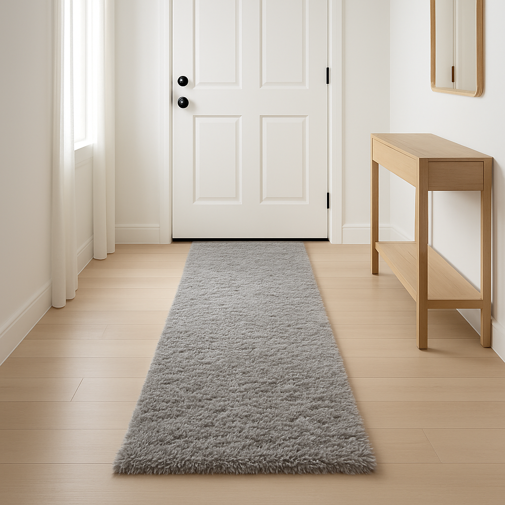 Romance Light Gray Solid Shag Area Rug