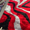 Optima Red, Gray & Black Wave Pattern Area Rug, Modern Abstract Design