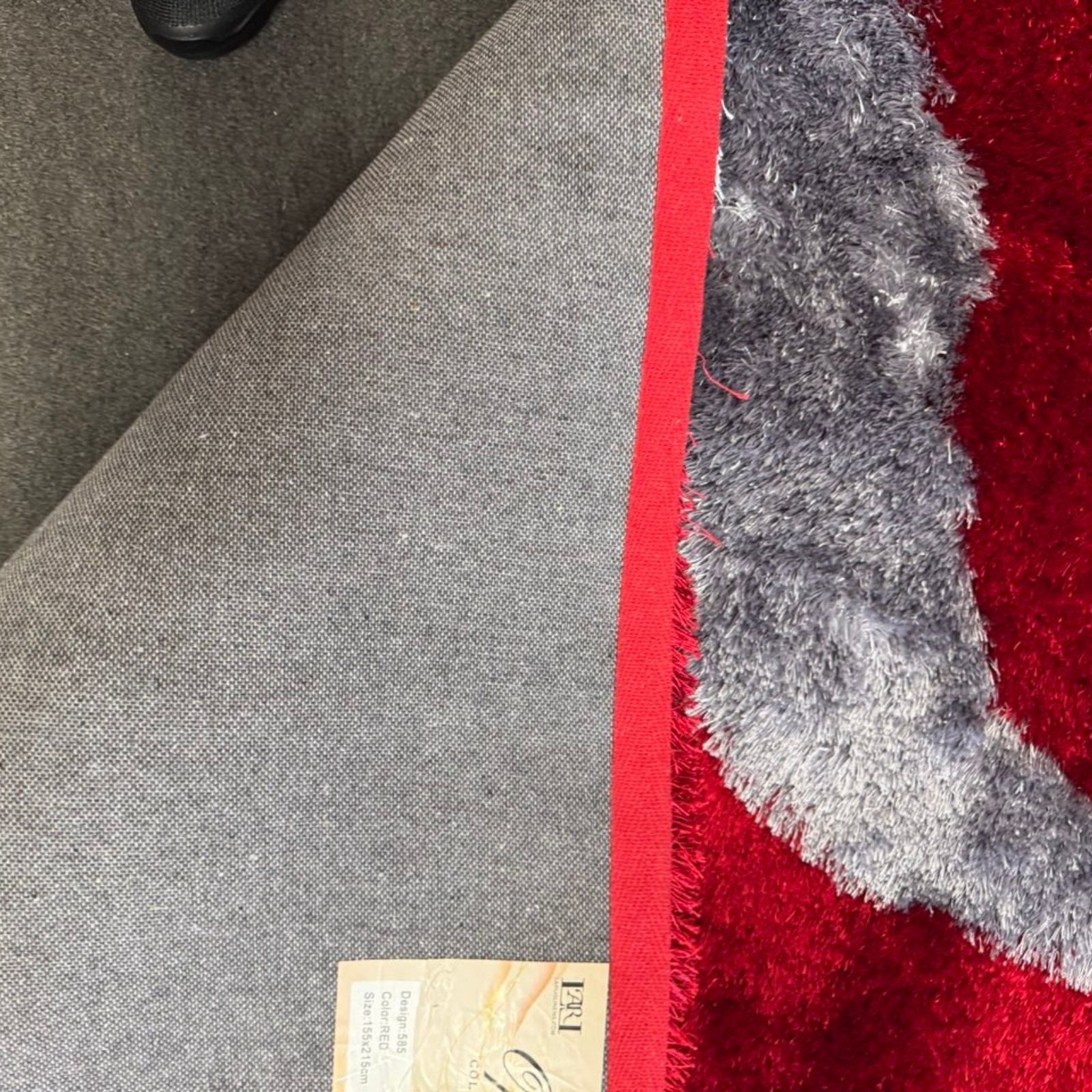 Optima Red, Gray & Black Wave Pattern Area Rug, Modern Abstract Design