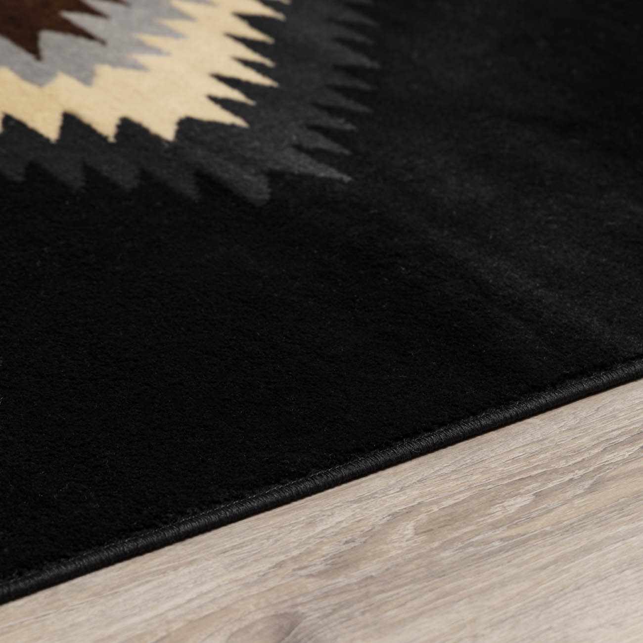Buckhaven Black Southwestern Area Rug