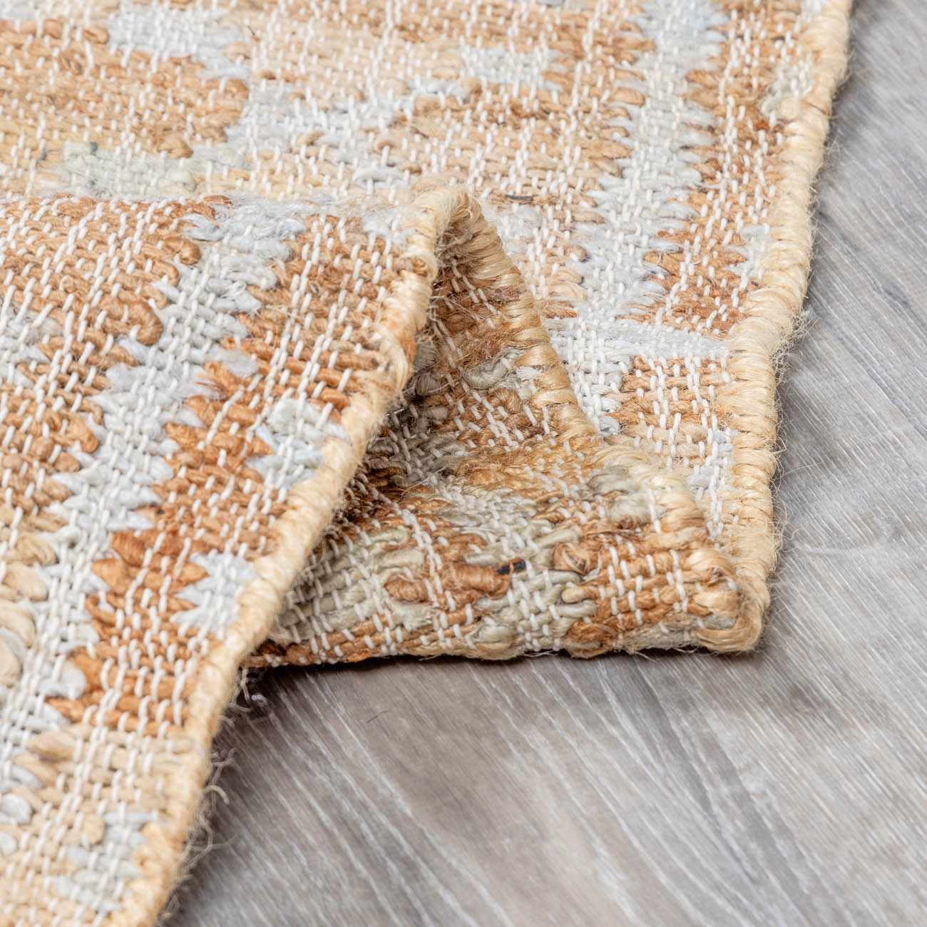 Rice Handcrafted Fringed Jute Carpet
