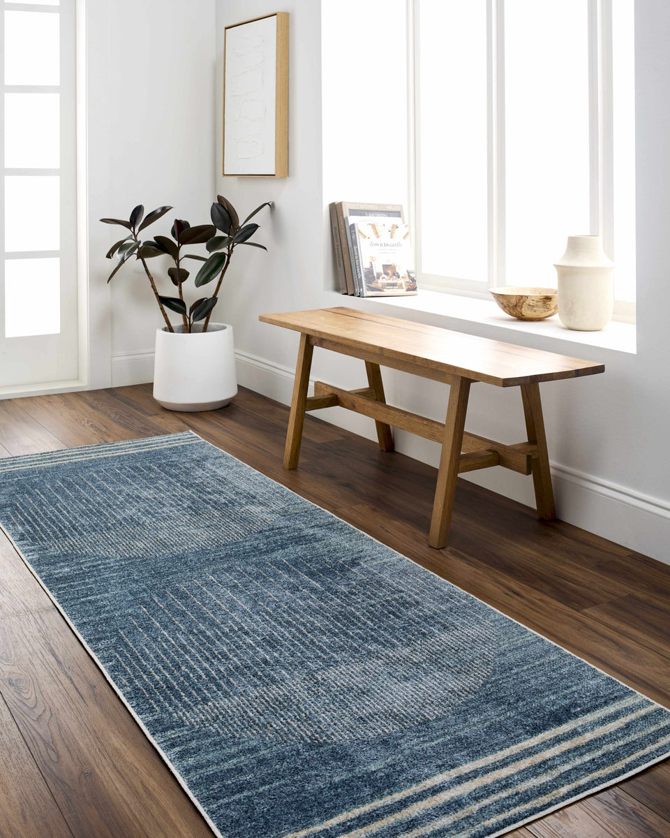 Thad Blue Washable Area Rug – LA Rug Linens