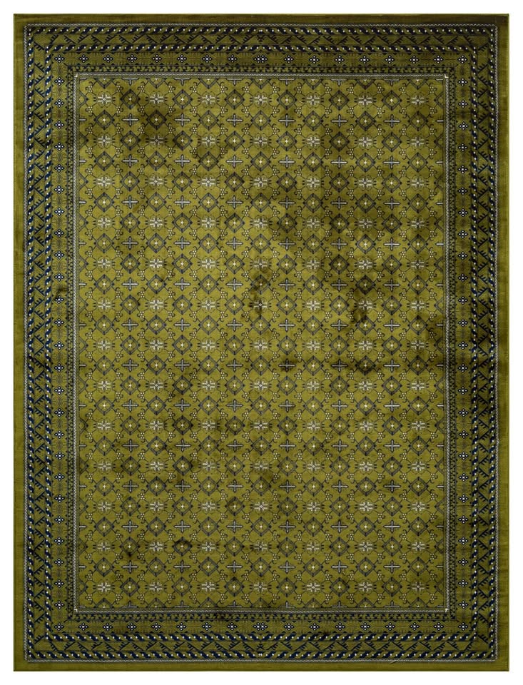 Traditional Isfahan Green Persian Area Rug, Afghan Irani Design