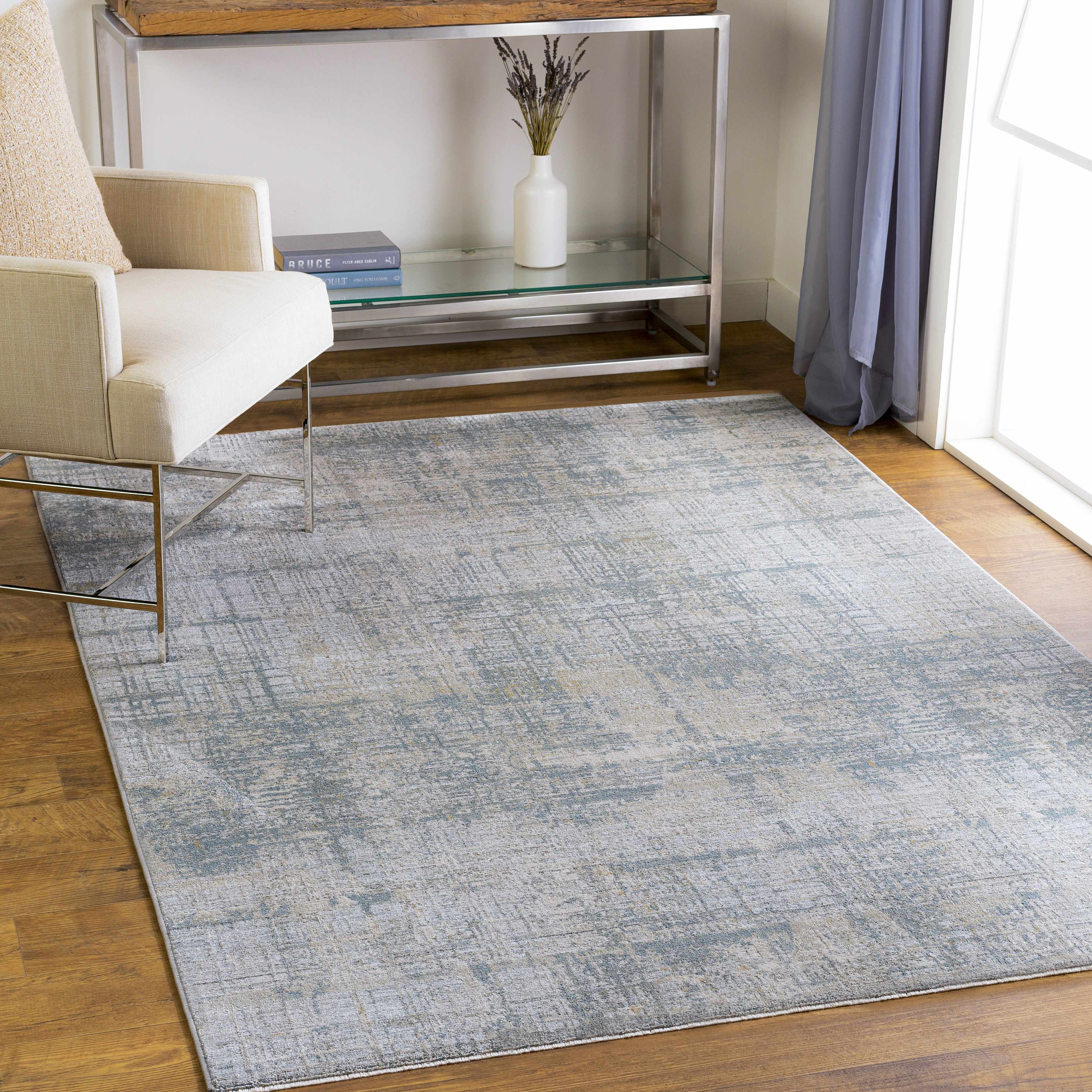 Fallin Gray Abstract Striped Luxe Rug