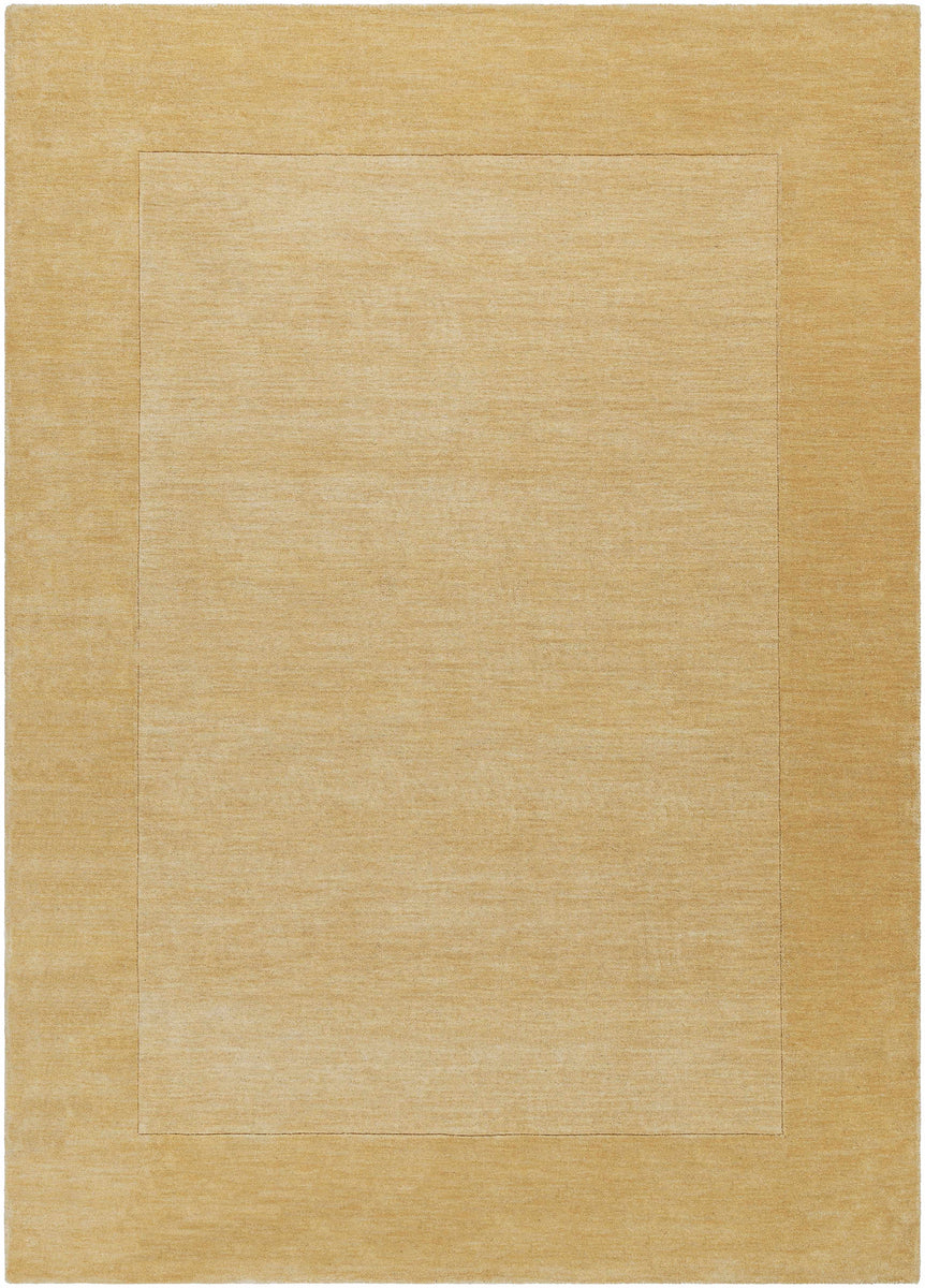 Bordered Solid Camel Yellow Wool Rug – LA Rug Linens