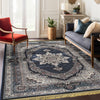 Load image into Gallery viewer, Traditional Navy Blue Medallion Area Rug