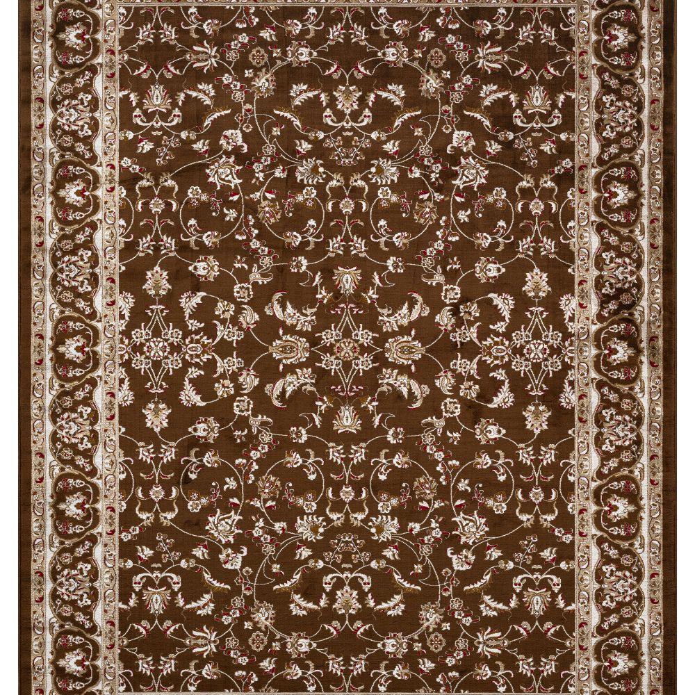 Isfahan Floral Vine Brown Persian Area Rug