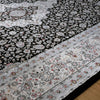 Isfahan Classic Medallion Black Traditional Persian Afghan Area Rug