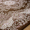 Isfahan Floral Medallion Brown, Afghan Area Rug, Silk Pile