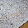 Isfahan Floral Medallion Gray, Afghan Area Rug, Silk Pile