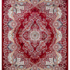 Isfahan Floral Medallion Red, Afghan Area Rug, Silk Pile