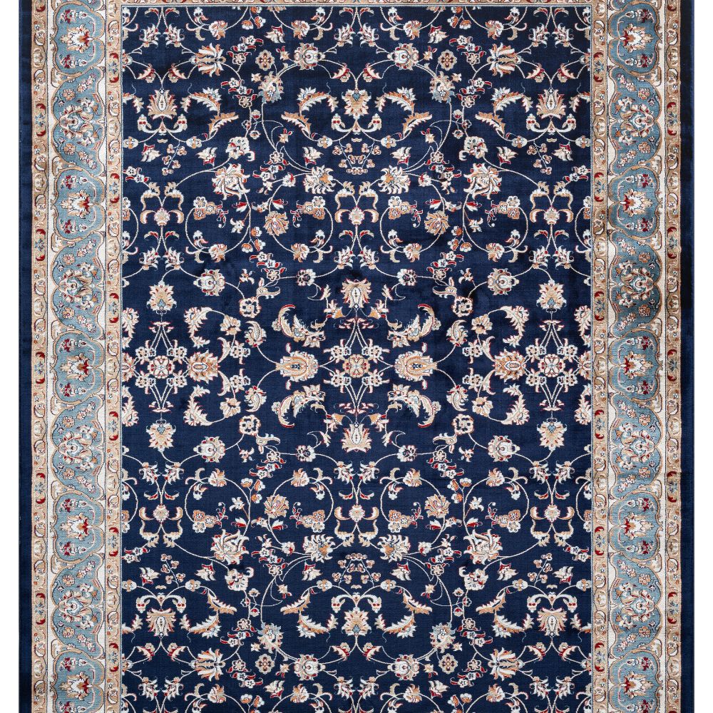 Isfahan Floral Vine Navy Blue Persian Area Rug