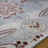 Isfahan Royal Arch Medallion Gray Traditional Persian Afghan Area Rug, Silk Pile