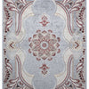 Isfahan Royal Arch Medallion Gray Traditional Persian Afghan Area Rug, Silk Pile