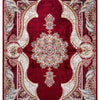 Isfahan Royal Arch Medallion Red Traditional Persian Afghan Area Rug, Silk Pile