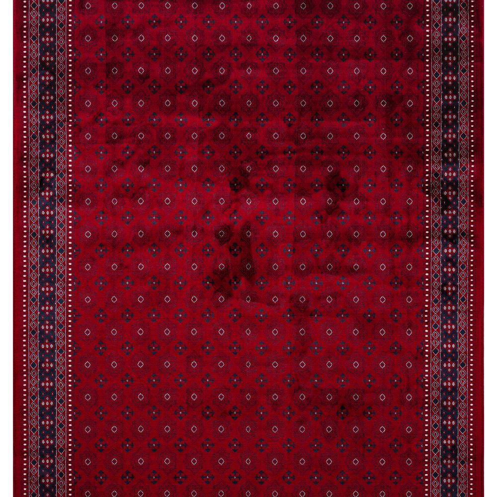 Isfahan Tribal Diamond Red Traditional Afghan Area Rug