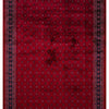 Isfahan Tribal Diamond Red Traditional Afghan Area Rug