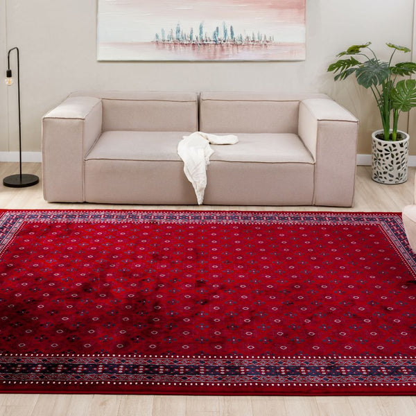 AFG Rug ラグ（RED）Landscape Products Dark Red Afghan Rug, Vintage Distressed Style, Washable Area
