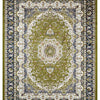 Isfahan Palatial Floral Medallion Green Persian Area Rug