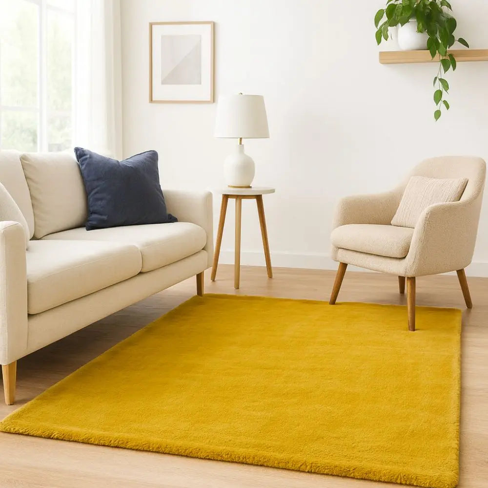 Faux Fur Rabbit Area Rug, Soft Plush Chinchilla Feel, Honey Gold – LA ...