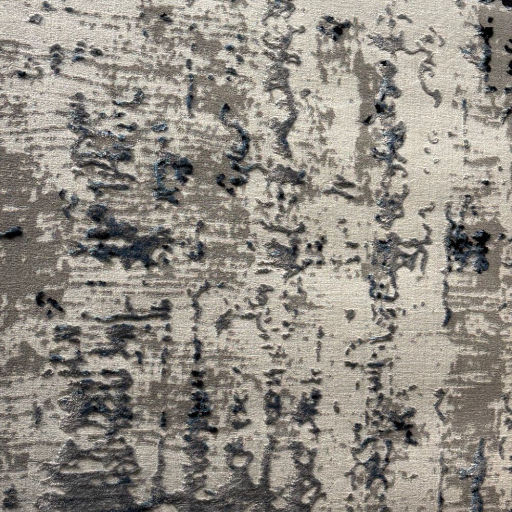 Modern Gray & Navy Abstract Area Rug Textured Distressed Design