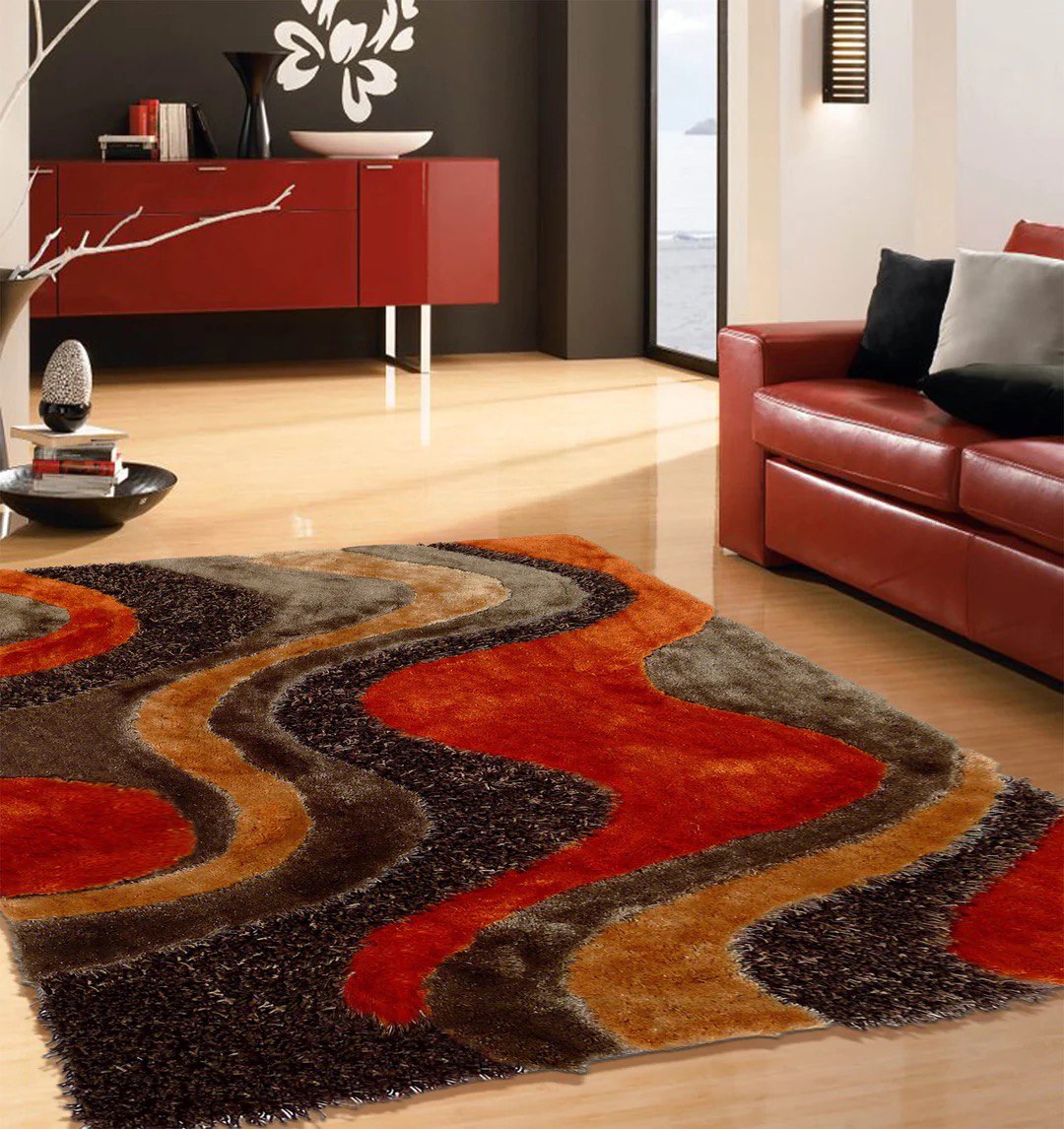 8x10 Signature Designers Orange Shag Area Rug