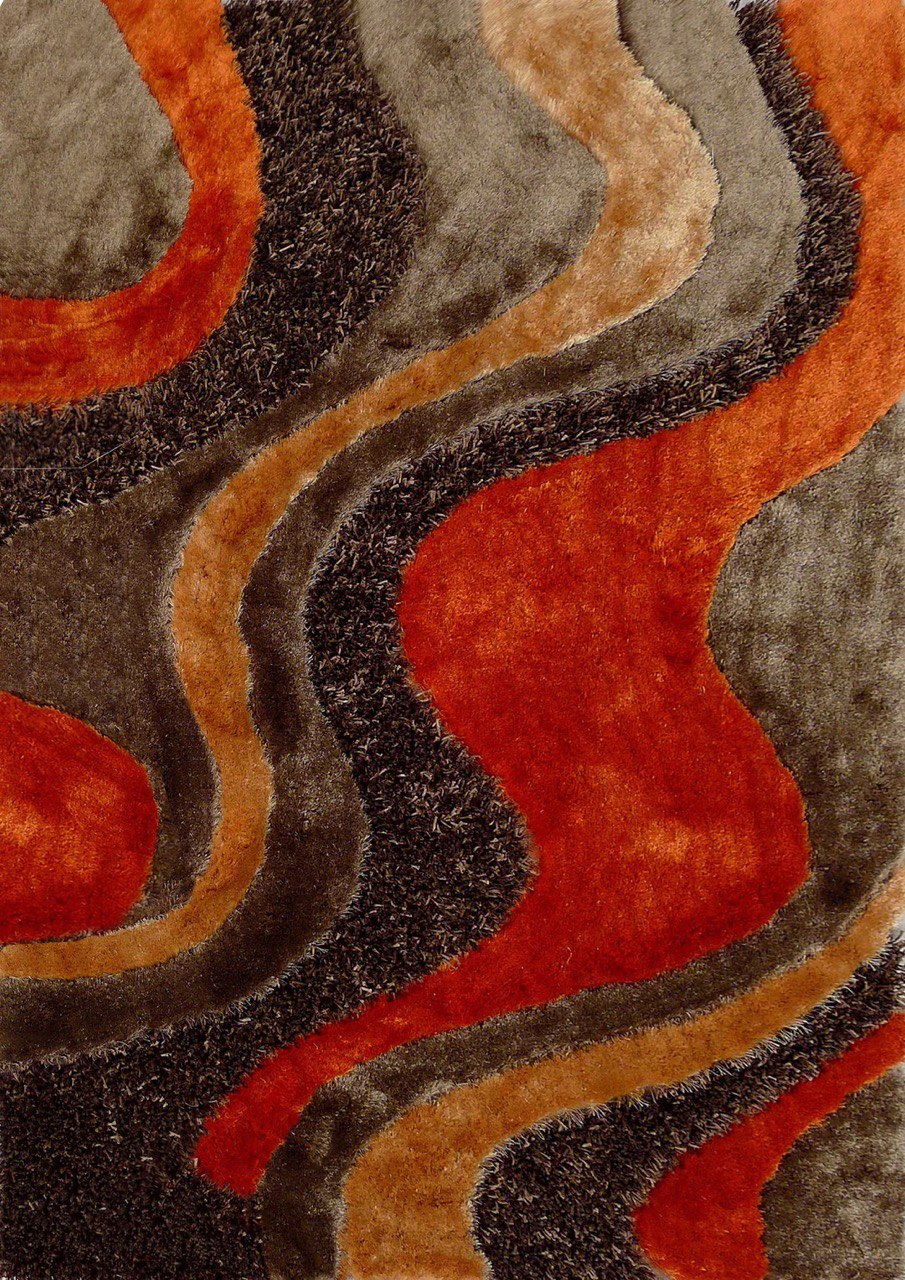 8x10 Signature Designers Orange Shag Area Rug