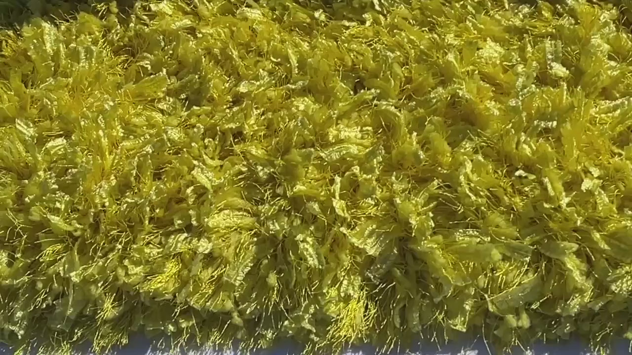 Crystal Sparkle Yellow Gold Shag Area Rug