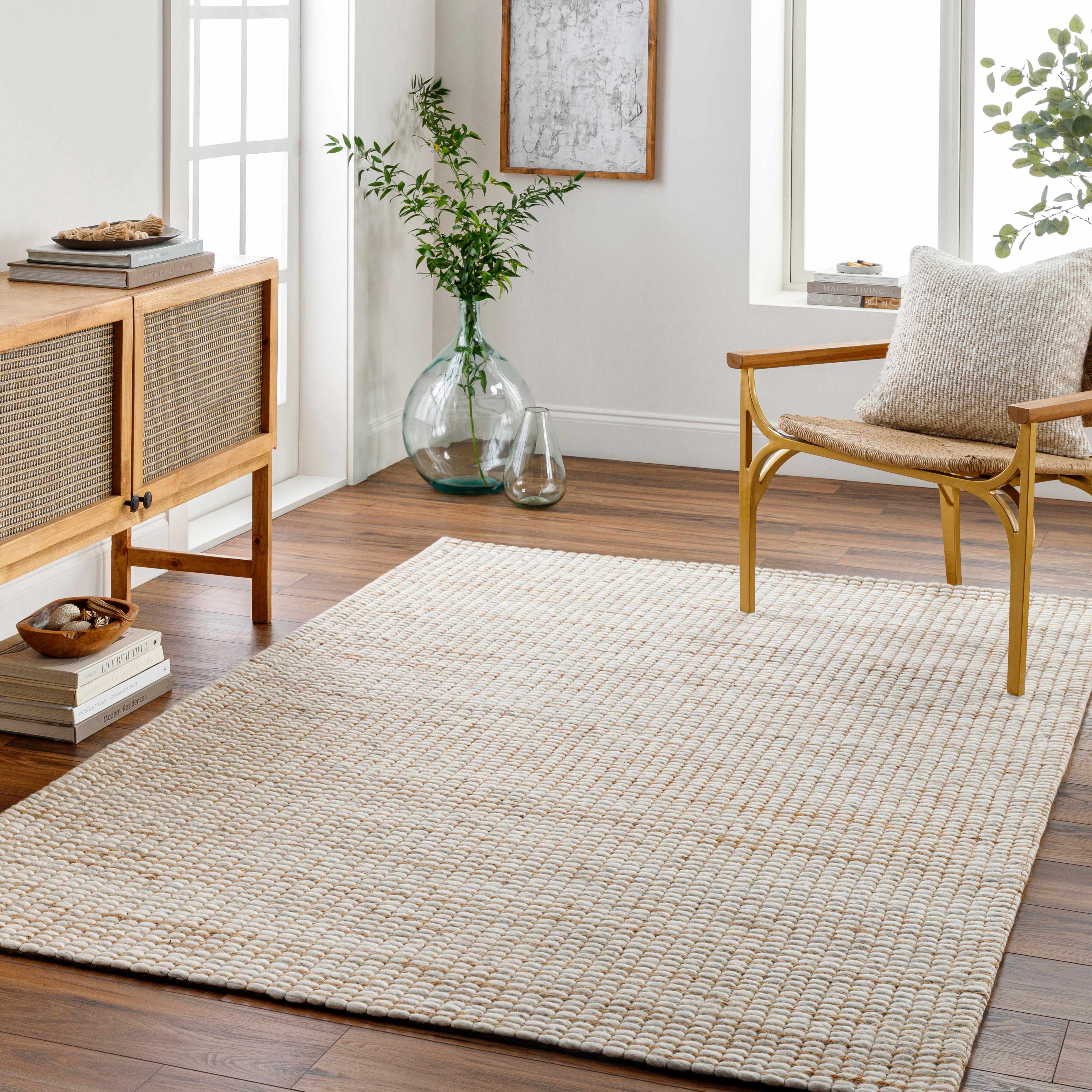 Riki Cream Jute-Wool Blend Rug