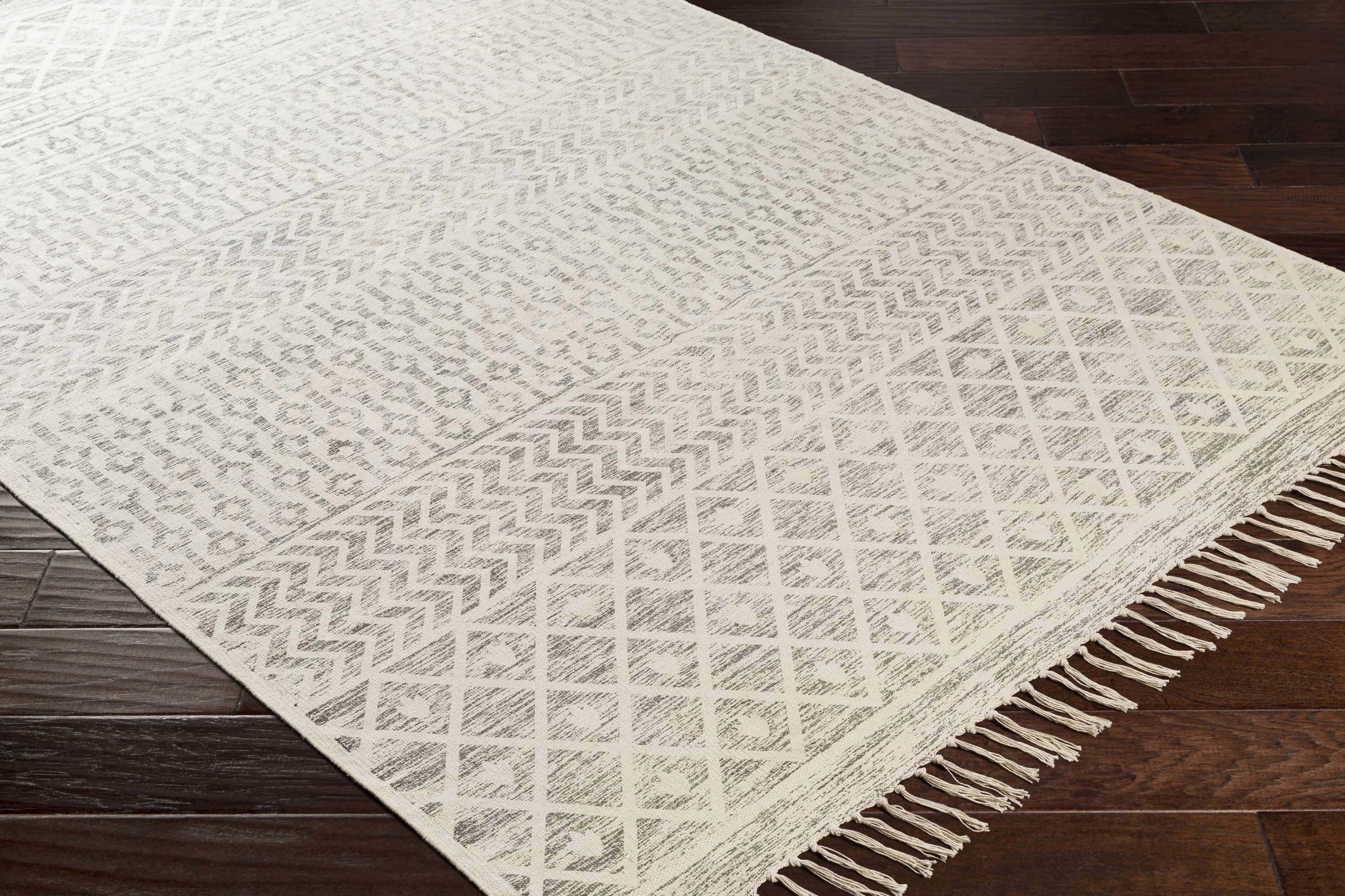 Valyermo Beige Hand Woven Cotton Rug